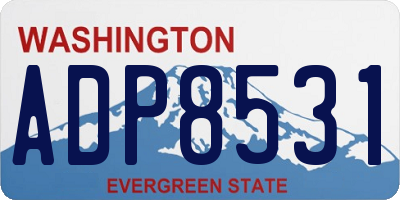 WA license plate ADP8531