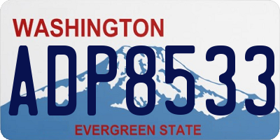 WA license plate ADP8533