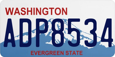 WA license plate ADP8534