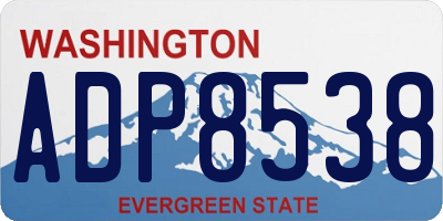 WA license plate ADP8538