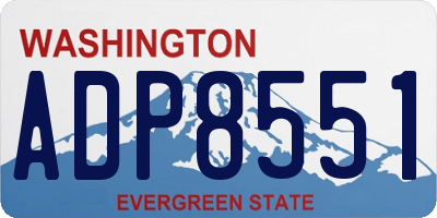 WA license plate ADP8551