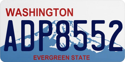 WA license plate ADP8552