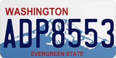 WA license plate ADP8553