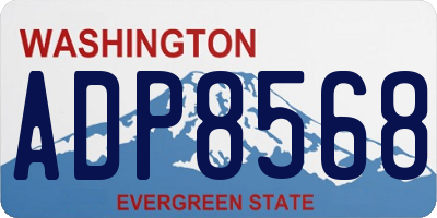 WA license plate ADP8568
