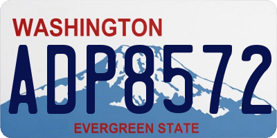 WA license plate ADP8572