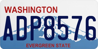 WA license plate ADP8576