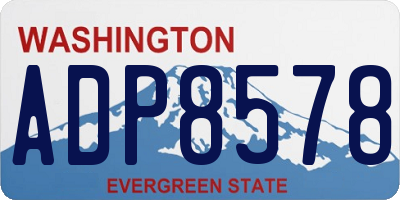WA license plate ADP8578