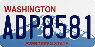 WA license plate ADP8581