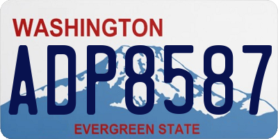 WA license plate ADP8587