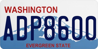 WA license plate ADP8600
