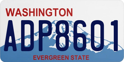 WA license plate ADP8601