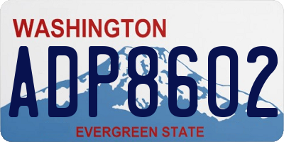 WA license plate ADP8602