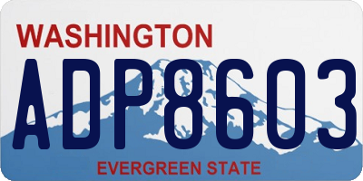 WA license plate ADP8603