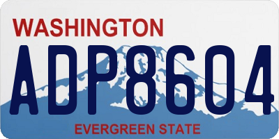 WA license plate ADP8604