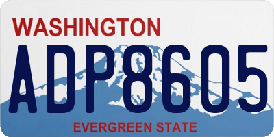 WA license plate ADP8605