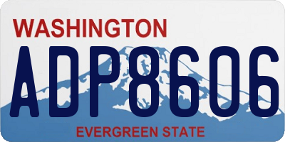 WA license plate ADP8606