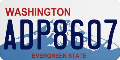 WA license plate ADP8607