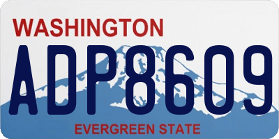 WA license plate ADP8609