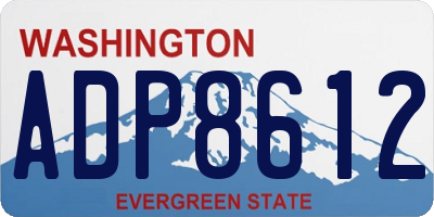 WA license plate ADP8612
