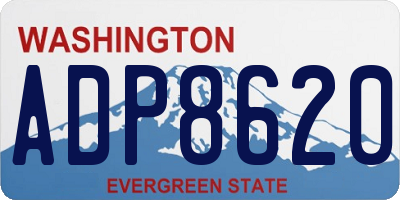 WA license plate ADP8620