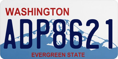 WA license plate ADP8621