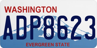 WA license plate ADP8623
