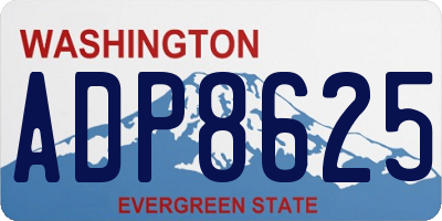 WA license plate ADP8625