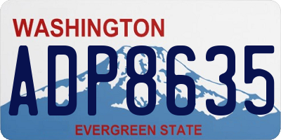WA license plate ADP8635