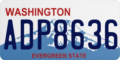 WA license plate ADP8636
