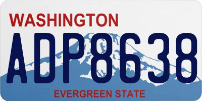 WA license plate ADP8638