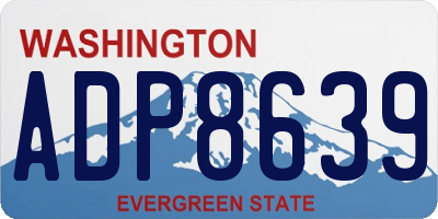 WA license plate ADP8639