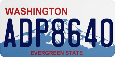 WA license plate ADP8640