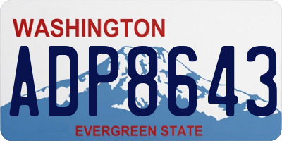 WA license plate ADP8643
