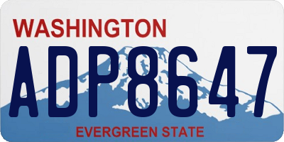 WA license plate ADP8647