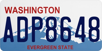 WA license plate ADP8648
