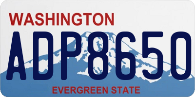 WA license plate ADP8650