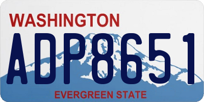 WA license plate ADP8651