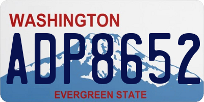 WA license plate ADP8652