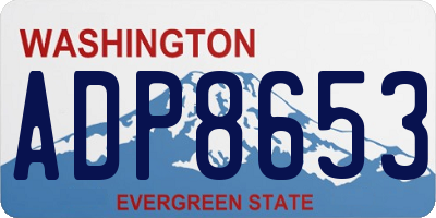 WA license plate ADP8653