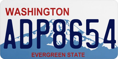 WA license plate ADP8654