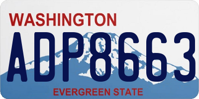 WA license plate ADP8663