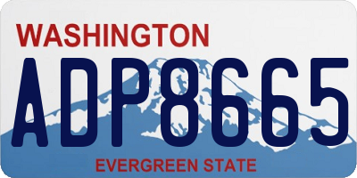 WA license plate ADP8665