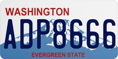 WA license plate ADP8666