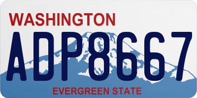 WA license plate ADP8667