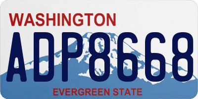 WA license plate ADP8668
