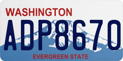 WA license plate ADP8670