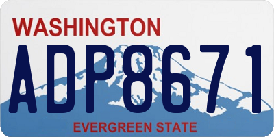 WA license plate ADP8671