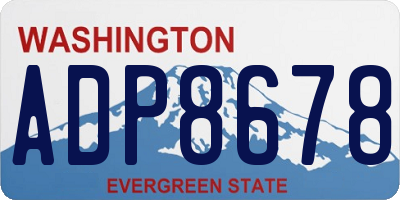 WA license plate ADP8678