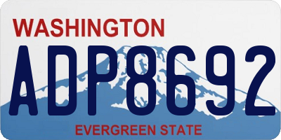 WA license plate ADP8692