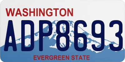 WA license plate ADP8693